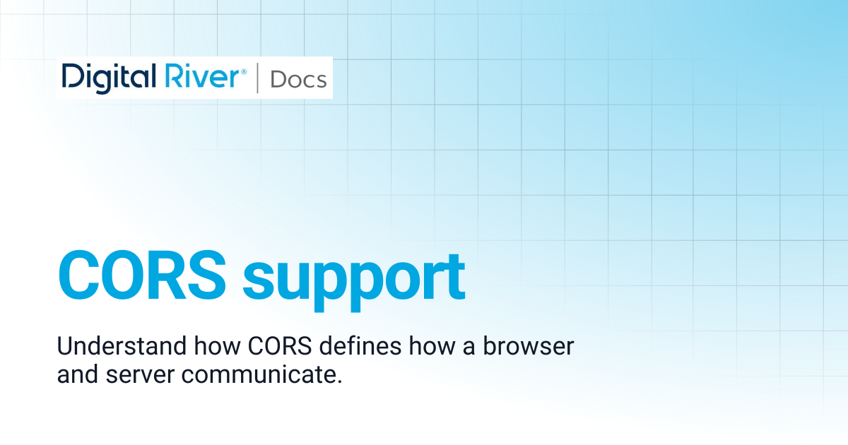 CORS support | Commerce API references