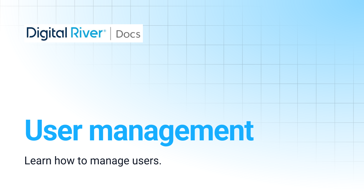 User management | Commerce API