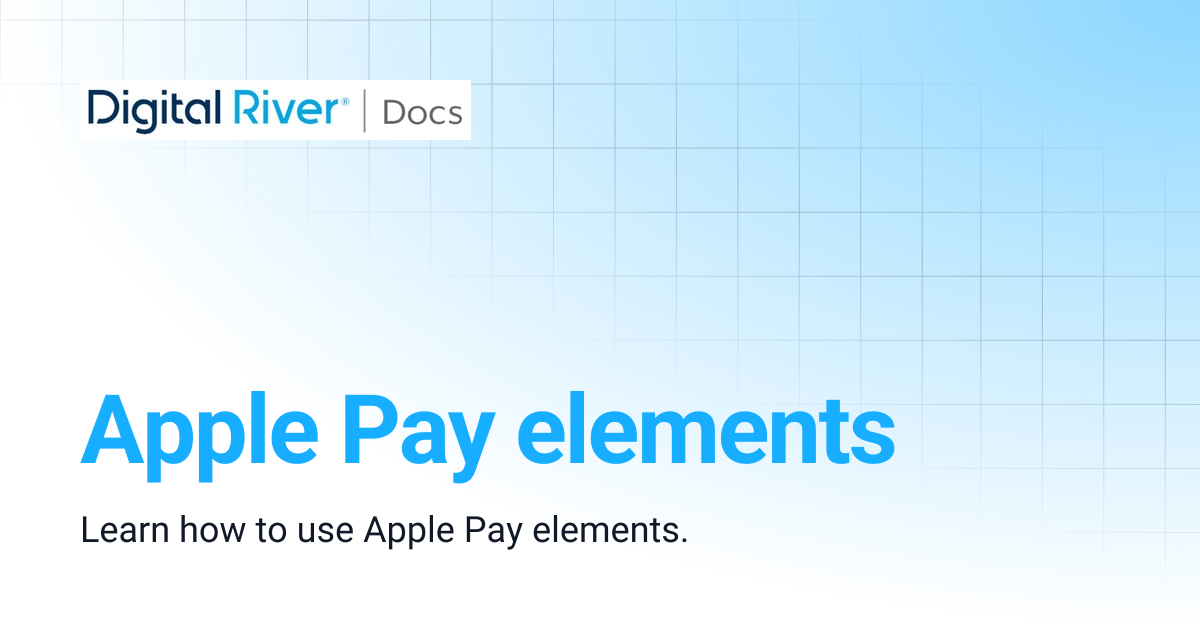 Apple Pay elements | Commerce API