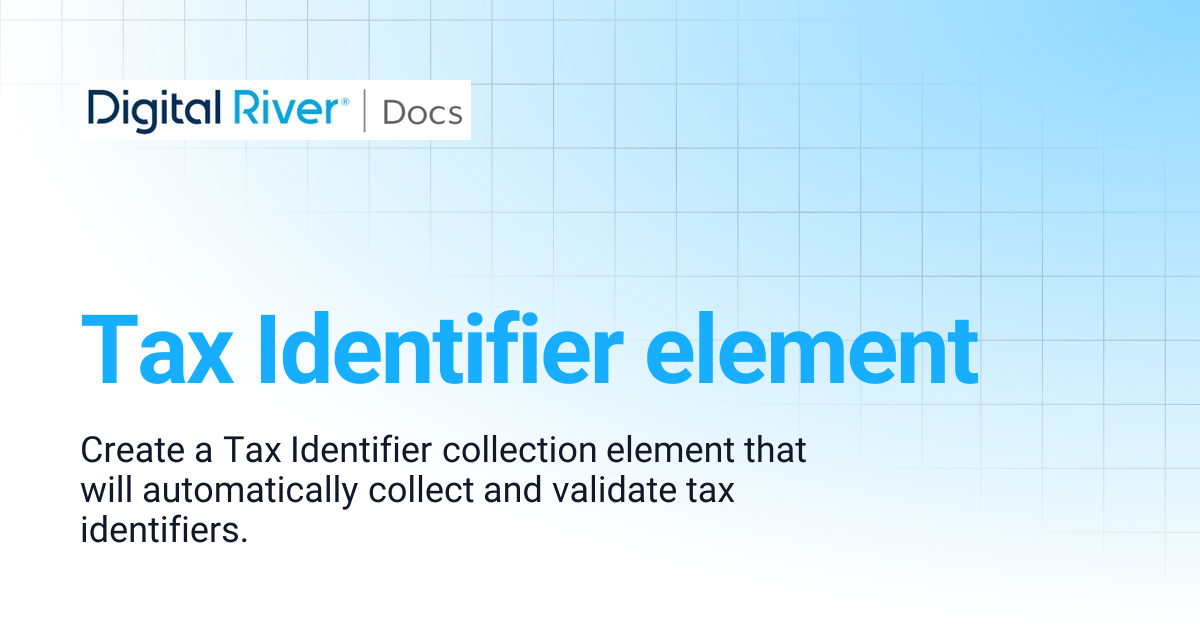 Tax Identifier element | Commerce API