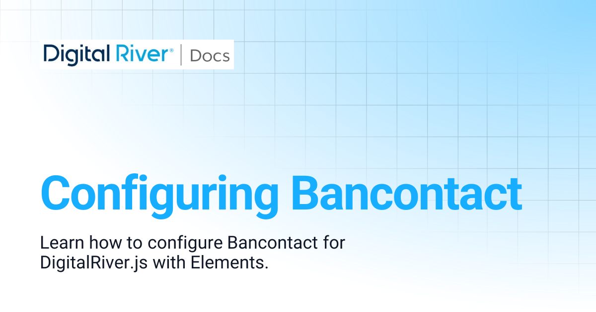 Configuring Bancontact | Commerce API