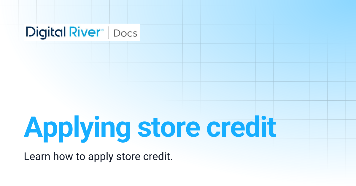 Applying store credit | Commerce API