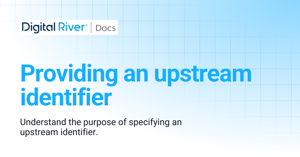 Providing an upstream identifier | Digital River API