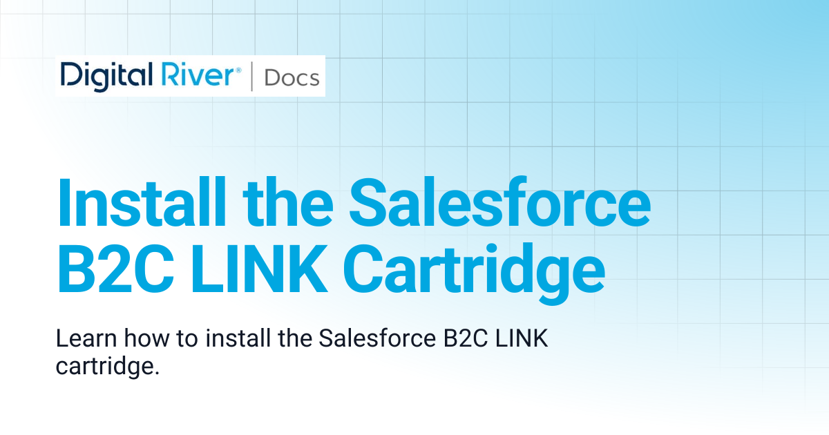 Install the Salesforce B2C LINK Cartridge | Salesforce B2C LINK ...