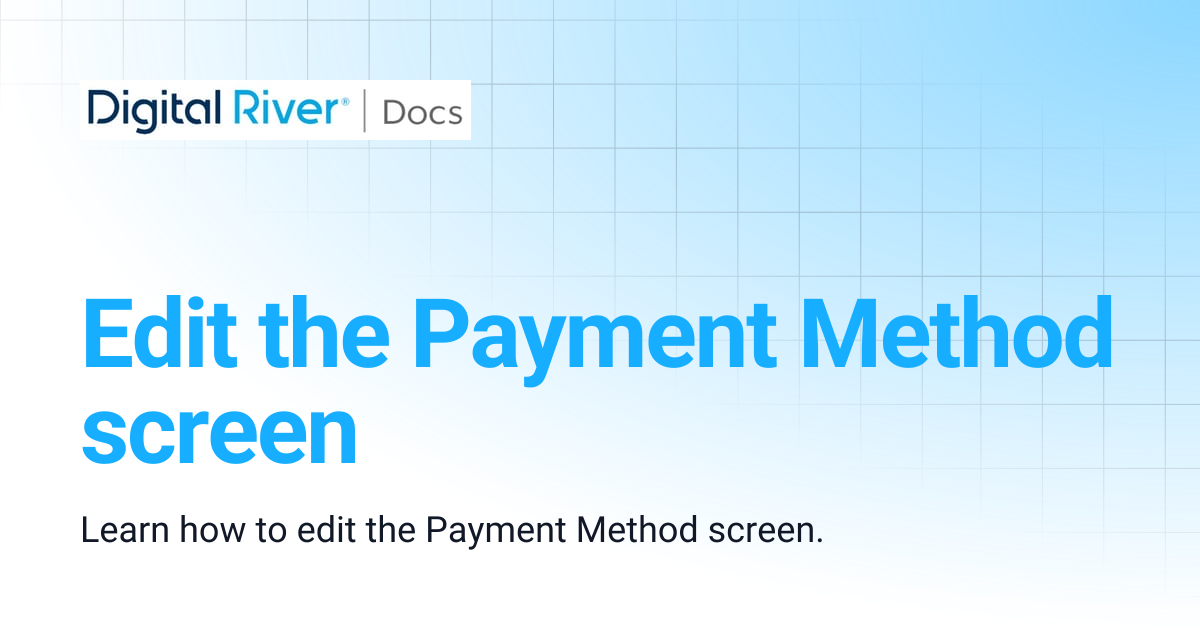 Edit the Payment Method screen | Salesforce Lightning B2B Commerce App ...