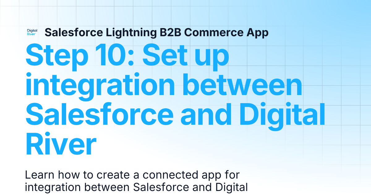 Step 10: Set up integration between Salesforce and Digital River ...